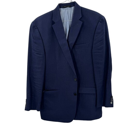 Lauren Ralph Lauren Mens Navy Blue Blazer Size 44L Single-Breasted Classic Fit - Picture 1 of 8